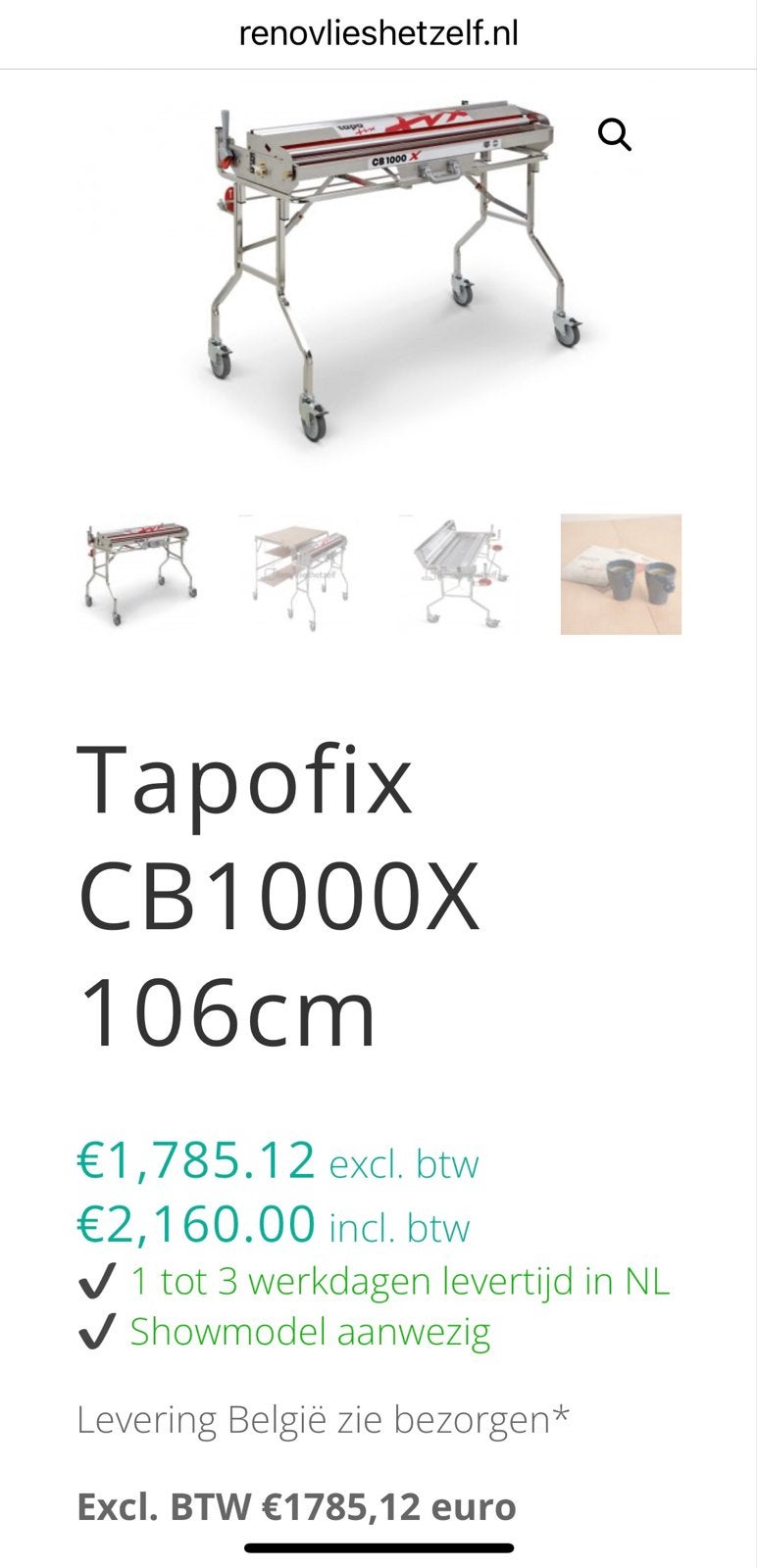 Tapofix CB1000X 106cm Professionele Behanglijmmachine, Ophalen of Verzenden, Gebruikt, Overige typen