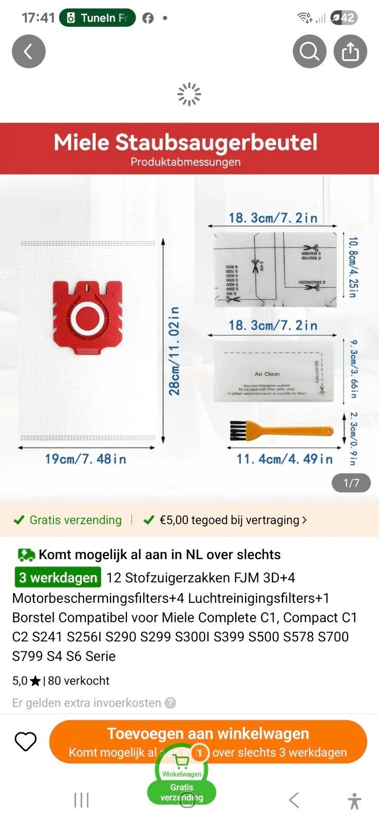 24 Nieuwe Miele stofzuigerzakken met 4 filtersets en kwastje, Ophalen, Nieuw