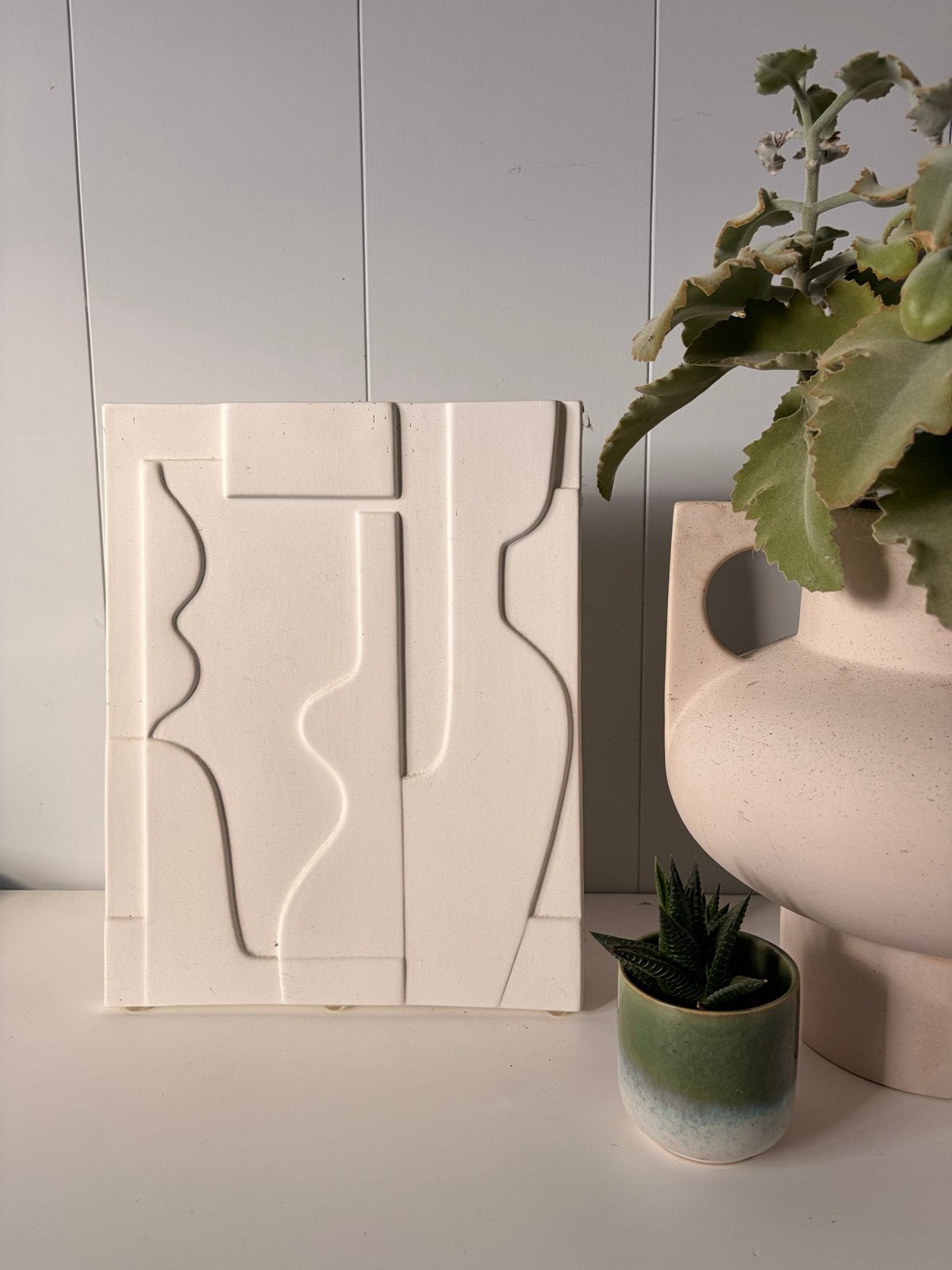 Keramiek tableau HK Living 25x34 cm, Wit, Gemerkt, Wanddecoratie, Ophalen of Verzenden