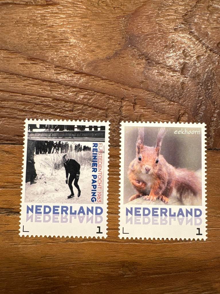 Postzegels Nederland: Elfstedentocht en Eekhoorn, Postzegels en Munten, Postzegels | Nederland, Verzenden, Na 1940, Postfris