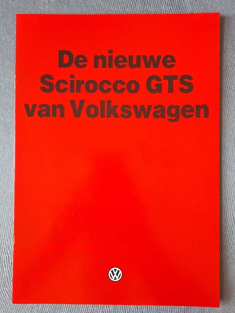 Brochure VW SCIROCCO GTS - 1983 NL, Verzenden, Zo goed als nieuw, Volkswagen