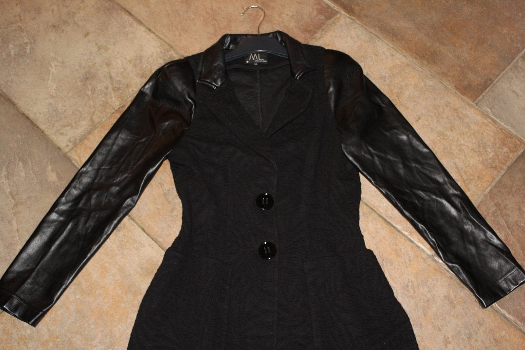 ML Collections chique jasje met coating mouwen mt 38, Maat 38/40 (M), ., Zwart, Ophalen of Verzenden