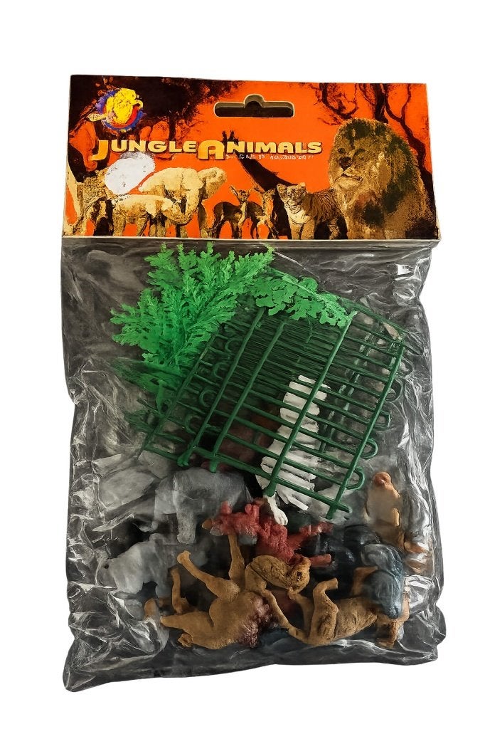 Vintage Jungle Animals – Plastic Wilde Dieren Speelset, Verzenden, Zo goed als nieuw