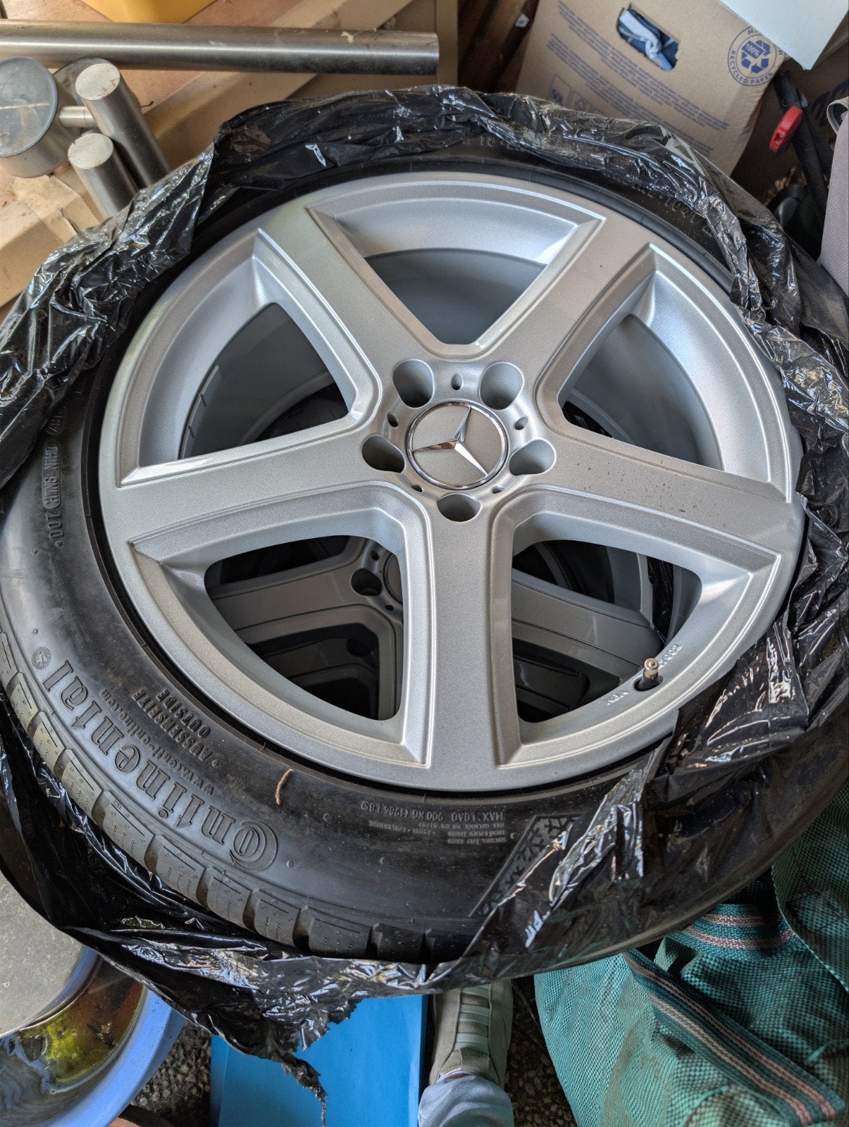 Nieuwe mercedes velgen met TPMS met Continental winterbanden, Ophalen of Verzenden, Nieuw