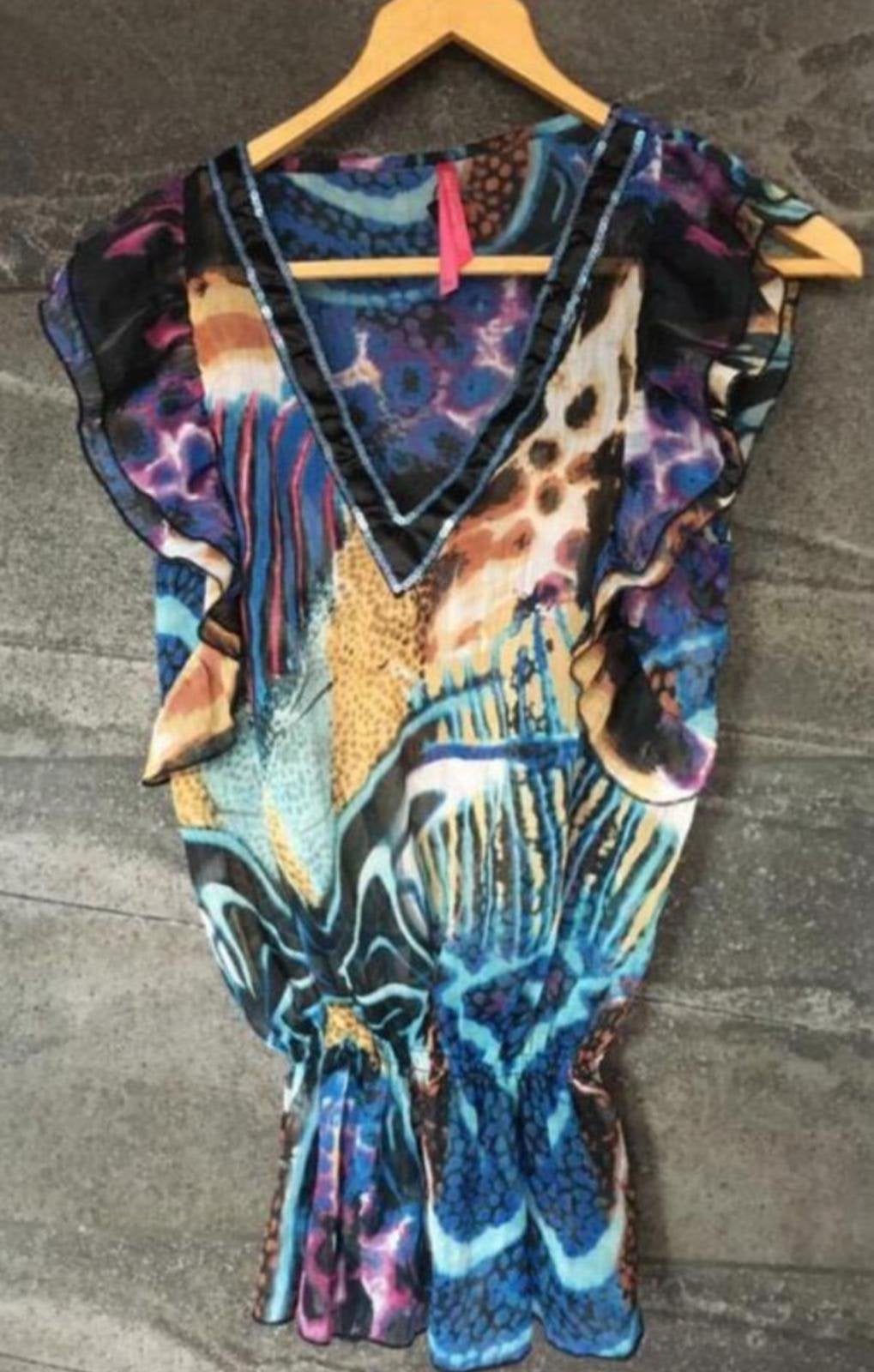 Prachtige Kleurrijke Blouse Top CLCT India one SIZE Nieuw, Ophalen of Verzenden, Nieuw, Meerkleurig, Korte mouw
