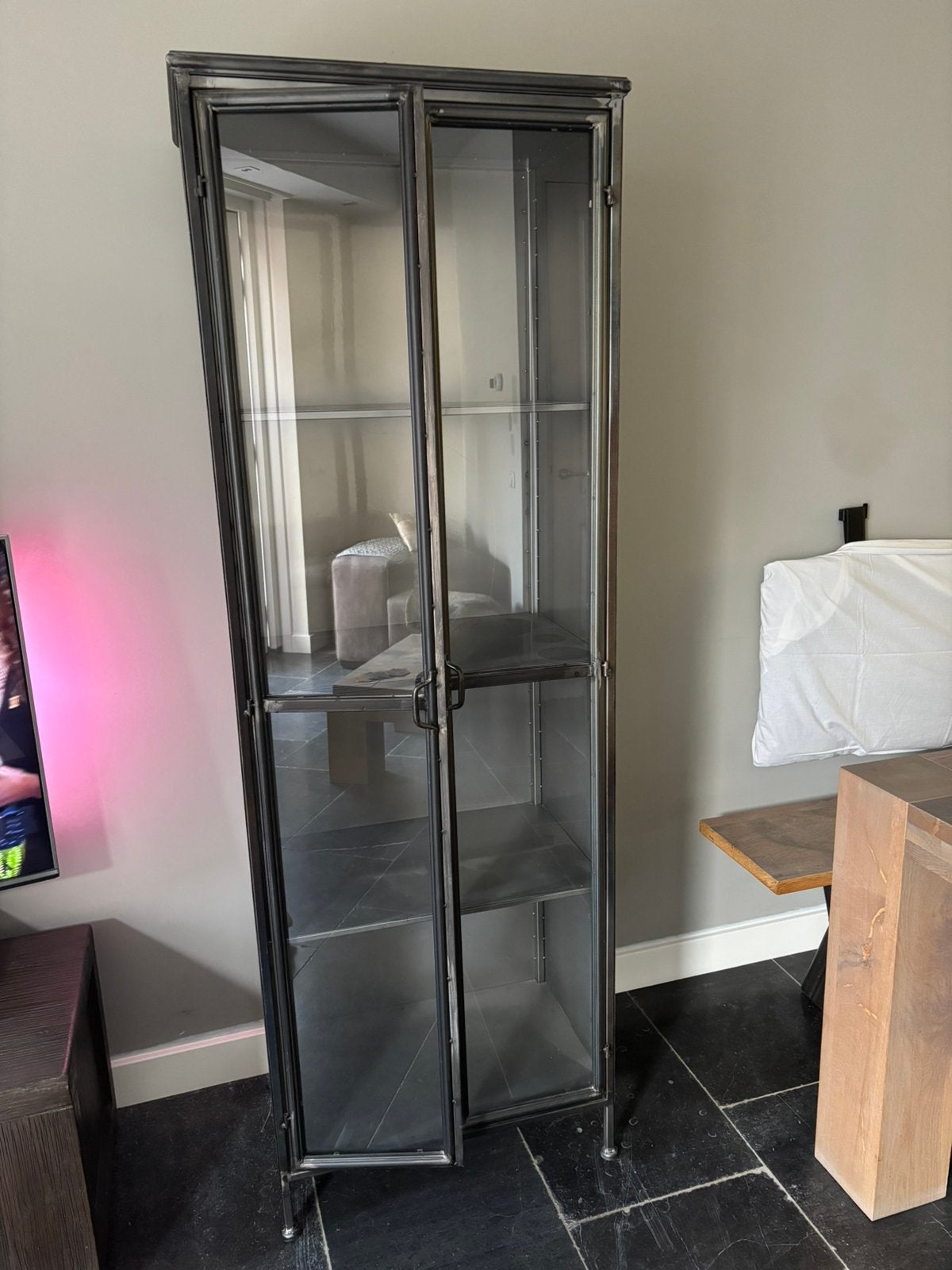 PTMD metalen kast “Simple” / vitrinekast, Ophalen, 50 tot 100 cm, Zo goed als nieuw, Glas