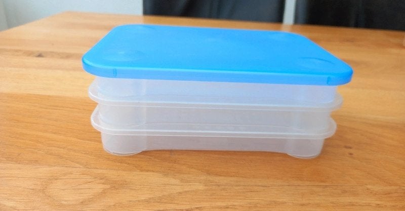 3 Sunware - Club Cuisine vleeswarendoos transparant blauw, Huis en Inrichting, Keuken | Tupperware, Ophalen of Verzenden, Zo goed als nieuw