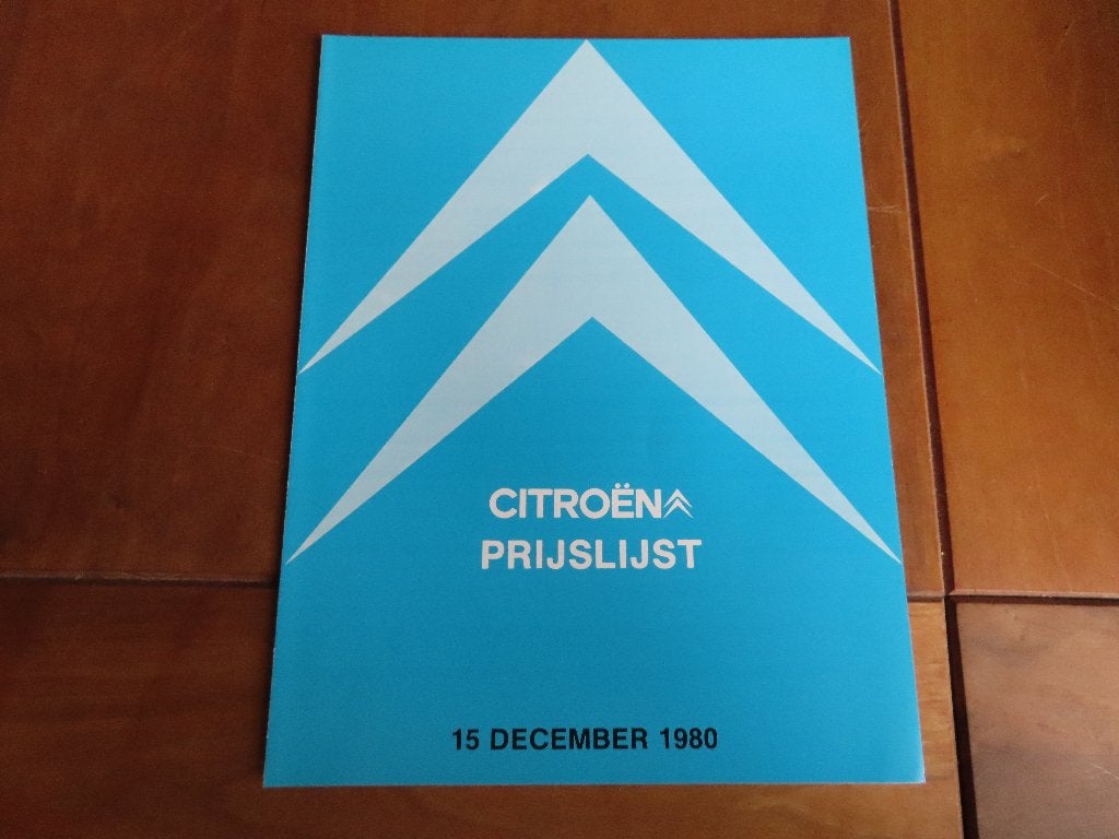 2x Prijslijst Citroen 1980 personenauto's, bestelauto's, Boeken, Ophalen of Verzenden, Zo goed als nieuw, Citroën, Citroën