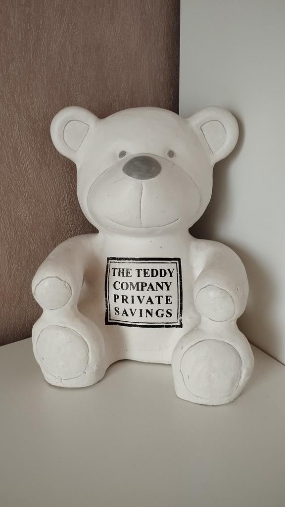 Rivièra Maison spaarpot beer - The Teddy Company, Ophalen, Wit, Steen/keramiek, Landelijk