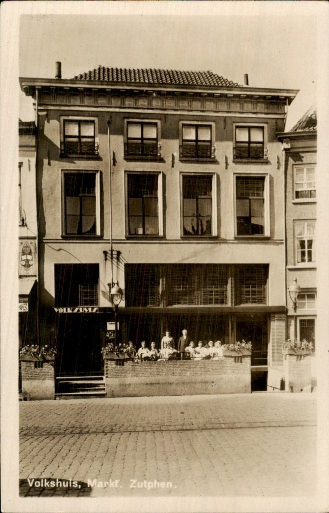 Zutphen - Volkshuis - Markt, Ophalen of Verzenden, 1920 tot 1940, Gelopen, Gelderland
