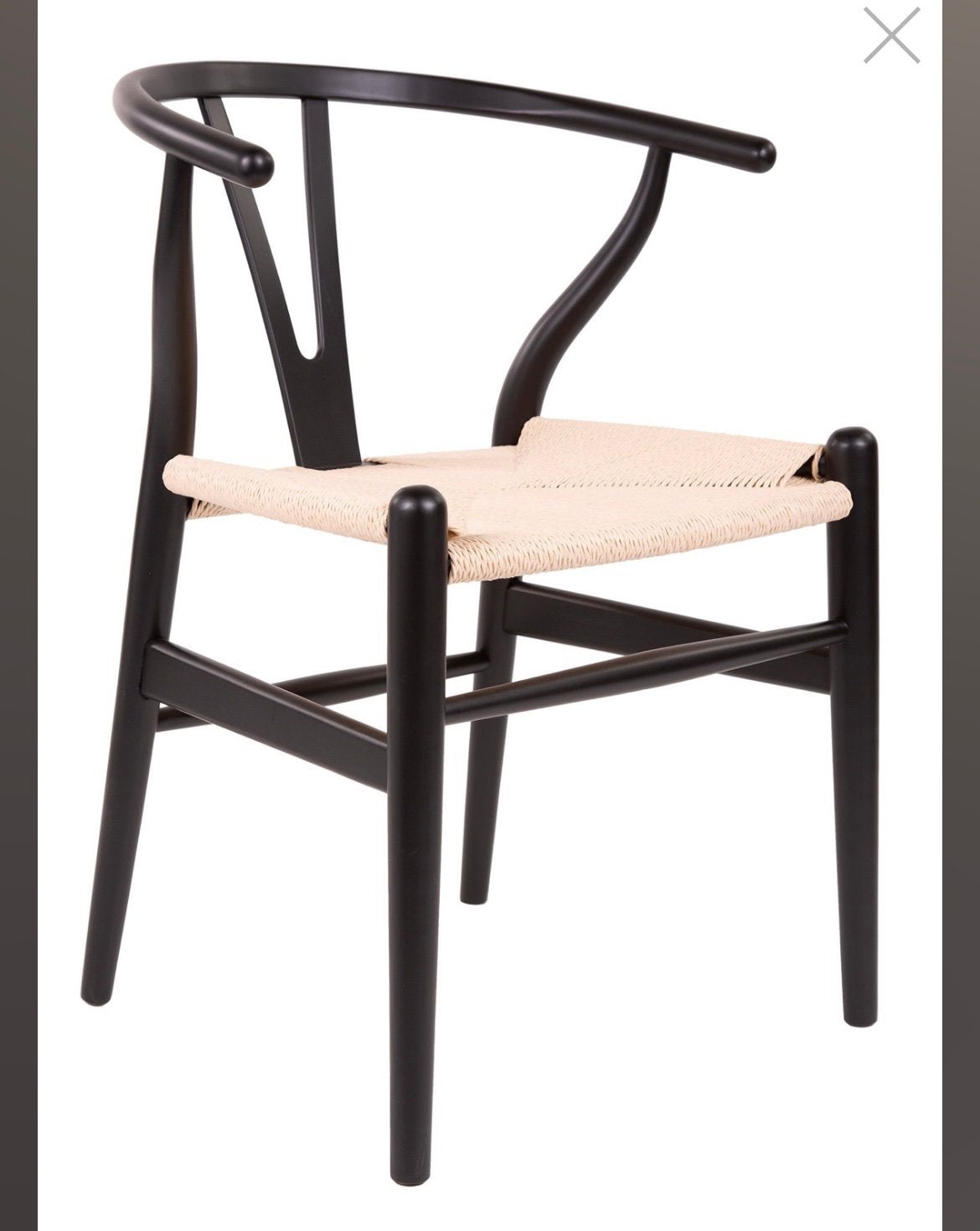 Replica eetkamerstoel Y-chair Wishbone, Ophalen, Zwart, Zo goed als nieuw, Eén