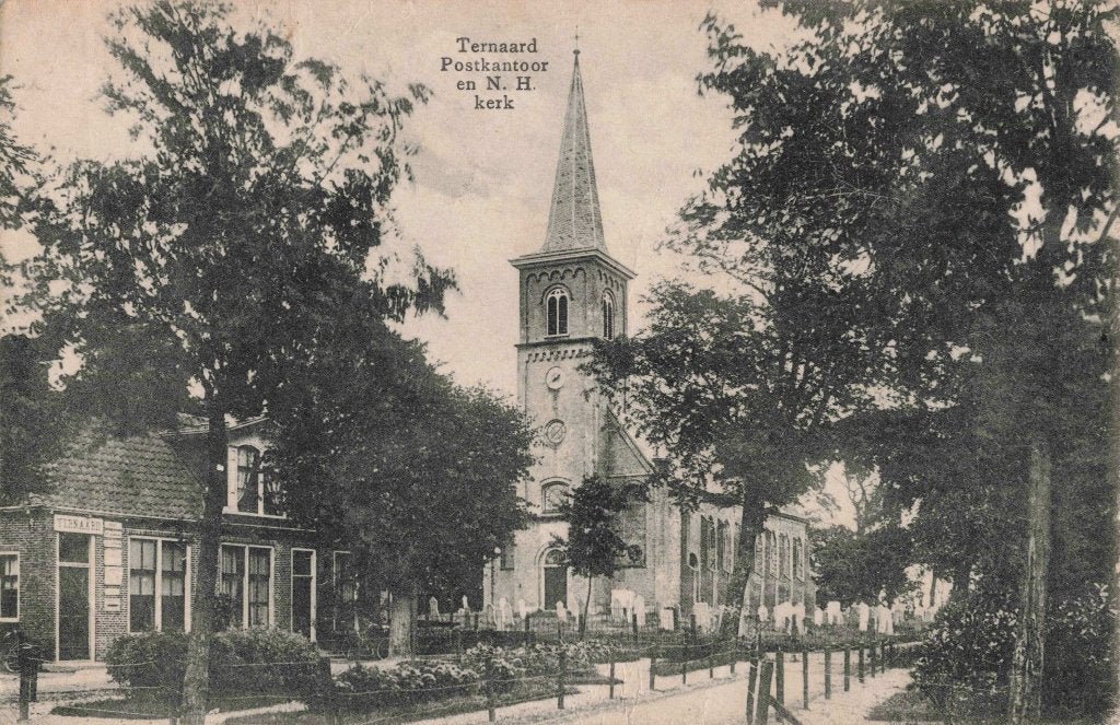 Ternaard Postkantoor en N.H. Kerk B3380, Ophalen, 1920 tot 1940, Gelopen, Friesland