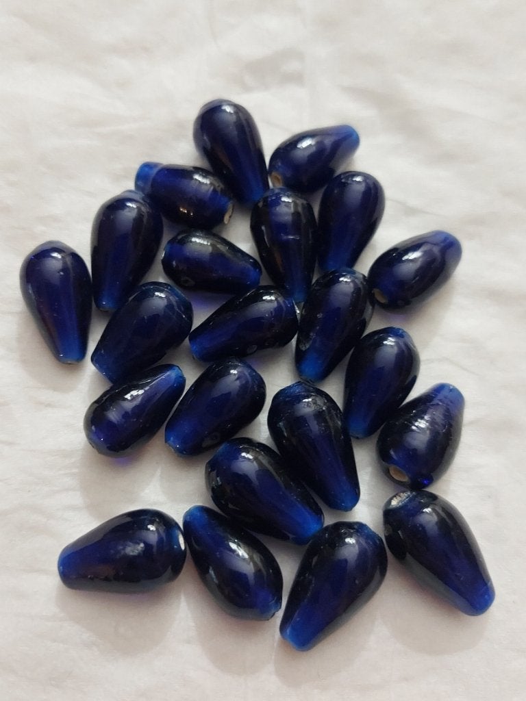 Donkerblauwe druppel glaskralen, Verzenden, Nieuw, Kraal