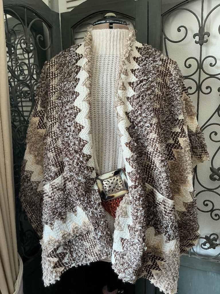 SOUTHERN COTTON” STOLA/VEST/PONCHO BRUIN, BEIGE M-XL NIEUW, SOUTHERN COTTON, Verzenden, Beige, Maat 42/44 (L)