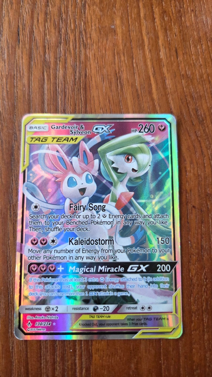 Pokémonkaart: Gardevoir & Sylveon GX TAG TEAM 130/234, Ophalen, Zo goed als nieuw, Losse kaart, Foil
