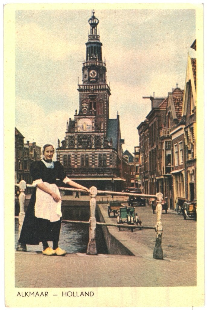 43926 Alkmaar NH 1960 Klederdracht Postzegel afgeweekt