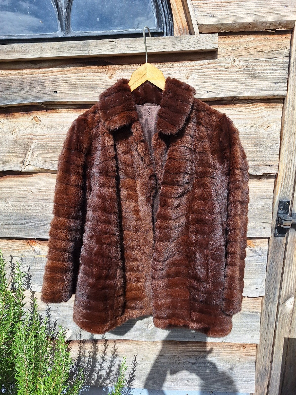 Vintage Bruine Bontjas - Maat M, Kleding | Dames, Jassen | Winter, Bruin, Onbekend, Gedragen, Ophalen
