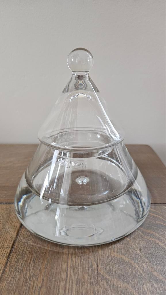 Mooie Krosno kristallen pot met deksel, Antiek en Kunst, Antiek | Glas en Kristal, Ophalen of Verzenden