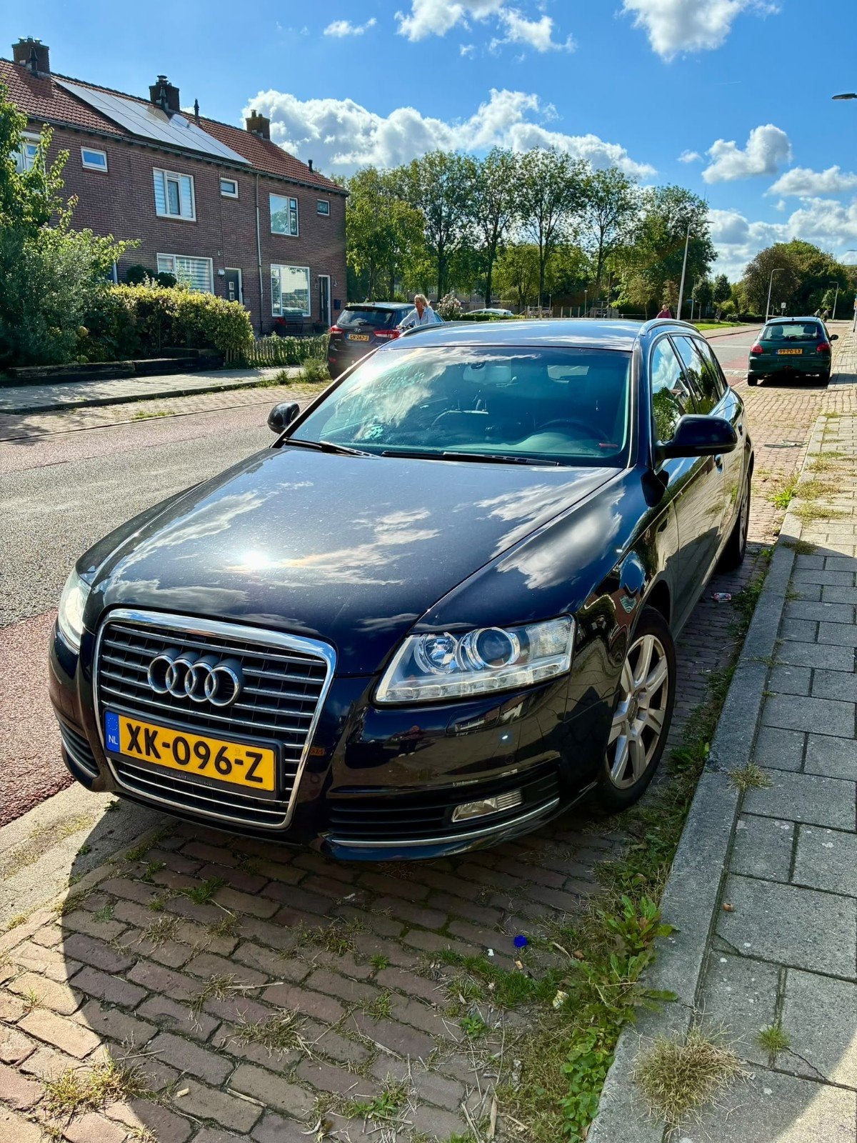 Te Koop vanaf 1 okt Audi A 6 TDI zwart, Auto's, Zwart, 4 cilinders, Zwart, Leder
