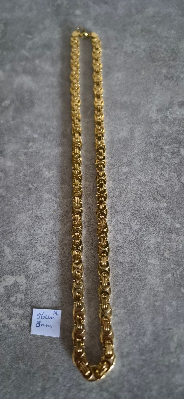 Stoere koningsketting 56cm 8mm, Sieraden, Tassen en Uiterlijk, Kettingen, Ophalen of Verzenden, Nieuw, Goud