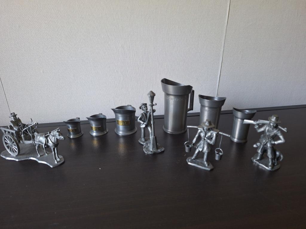Engeltjes Tin paard en wagen en Daarderop beeldjes., Antiek en Kunst, Antiek | Tin, Ophalen of Verzenden