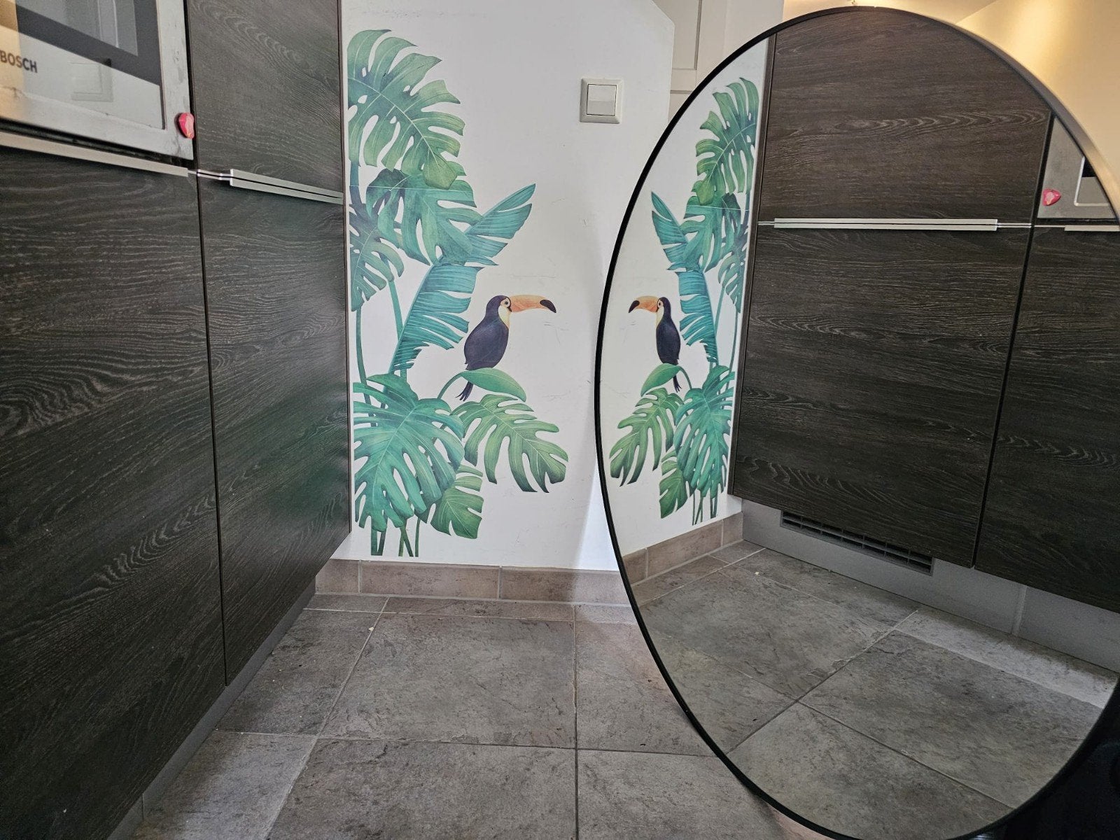 IKEA LINDbyn spiegel - Rond, Minder dan 50 cm, Rond, Ophalen of Verzenden, Zo goed als nieuw