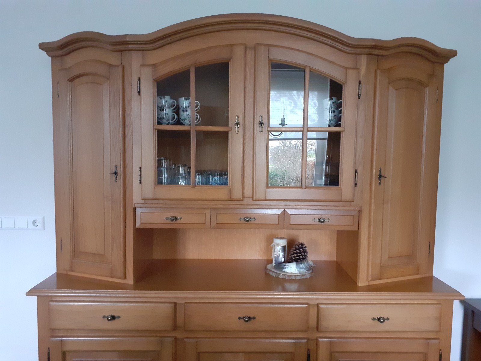 Eikenhouten (buffet)kast, Ophalen, Met deur(en), 200 cm of meer, 150 tot 200 cm