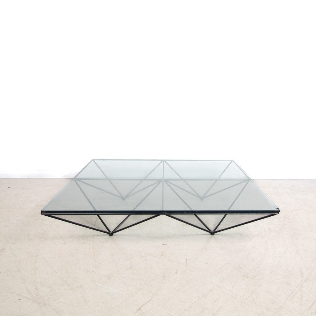 B&B Italia Alanda '18 Salontafel Zwart Glas - Staal, Huis en Inrichting, Tafels | Salontafels, Niet ingevuld, Zo goed als nieuw