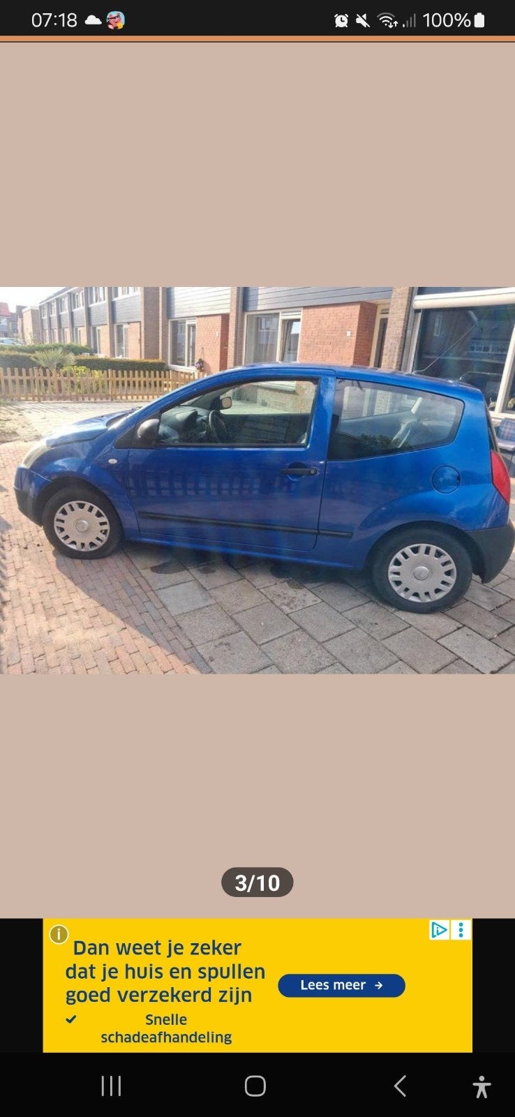 Citroën C2 1.1 I 2004 Blauw, Ophalen
