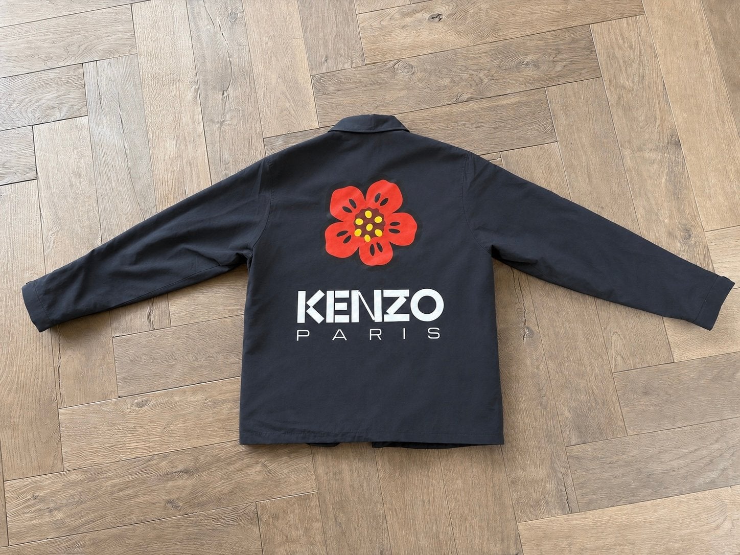 Kenzo Paris Coach Jacket Zwart Maat M, Kleding | Heren, Jassen | Zomer, Ophalen of Verzenden, Zo goed als nieuw, Maat 48/50 (M)