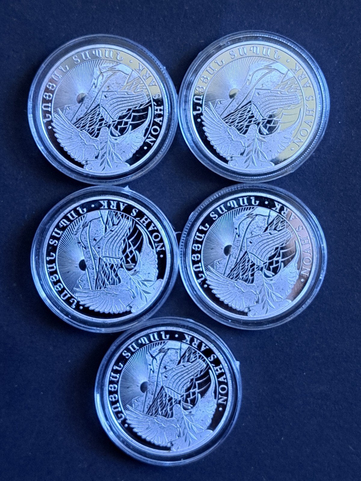 Armenië 5 stuks 200 dram 1/2 ounce Noah's Ark, Ophalen of Verzenden, Zilver