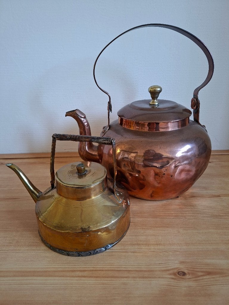 2 antieke thee/potten ketels, Ophalen of Verzenden, Koper