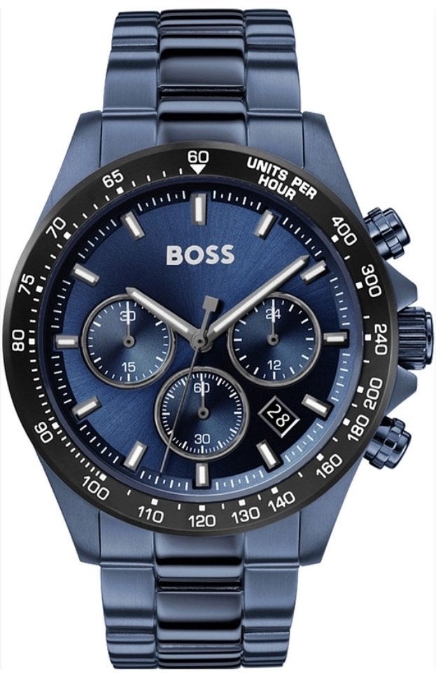 Nieuw BOSS Herenhorloge Chronograaf Blauw Staal Ref 1513758