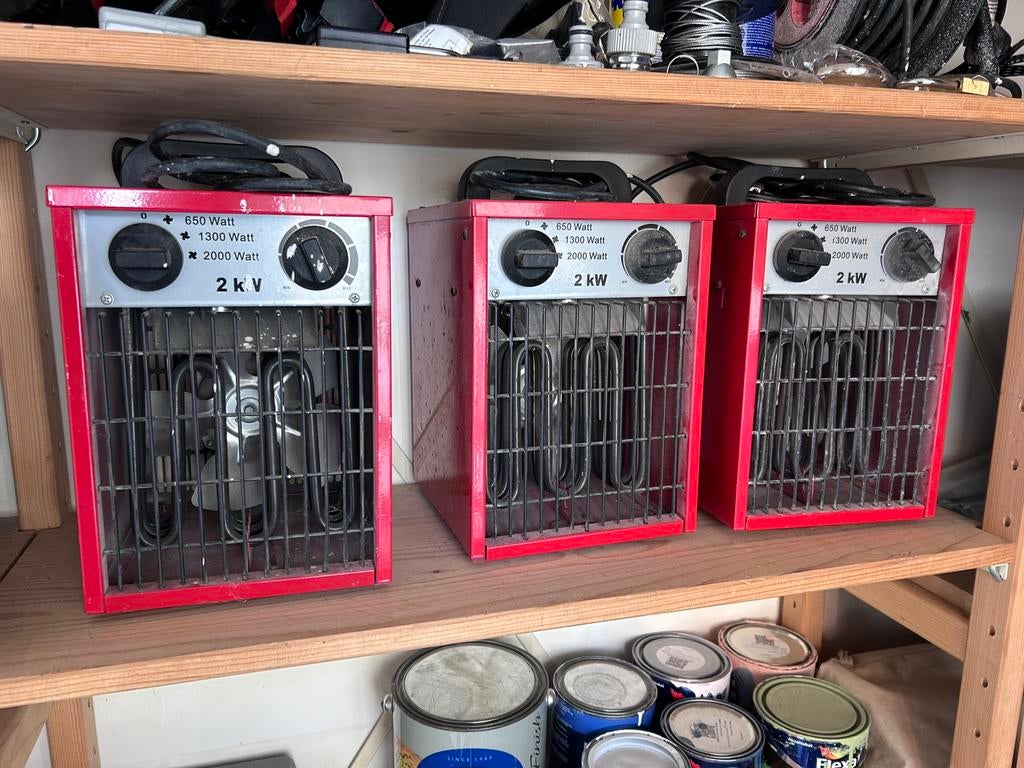 Bouwheater 2KW. 15 euro per stuk of 3 voor 40 euro., Doe-het-zelf en Verbouw, Verwarming en Radiatoren, Ophalen, 30 tot 80 cm