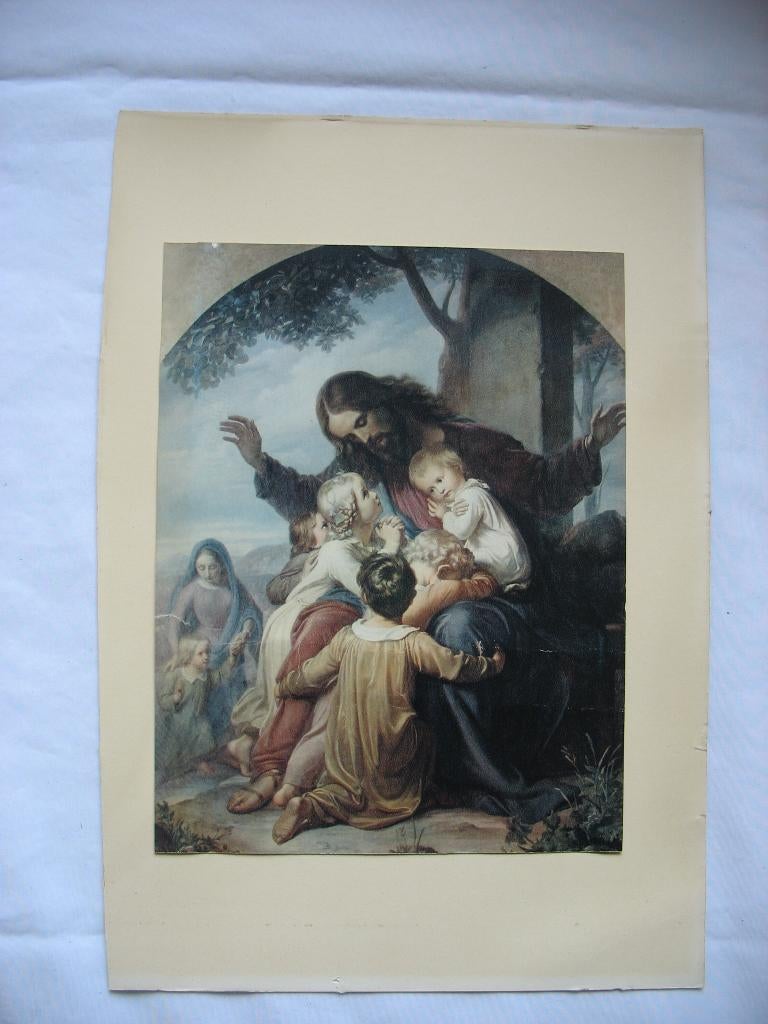 Prent Carl Vogel von Vogelstein* Laat De Kleine Kinderen Vin, Antiek en Kunst, Ophalen of Verzenden