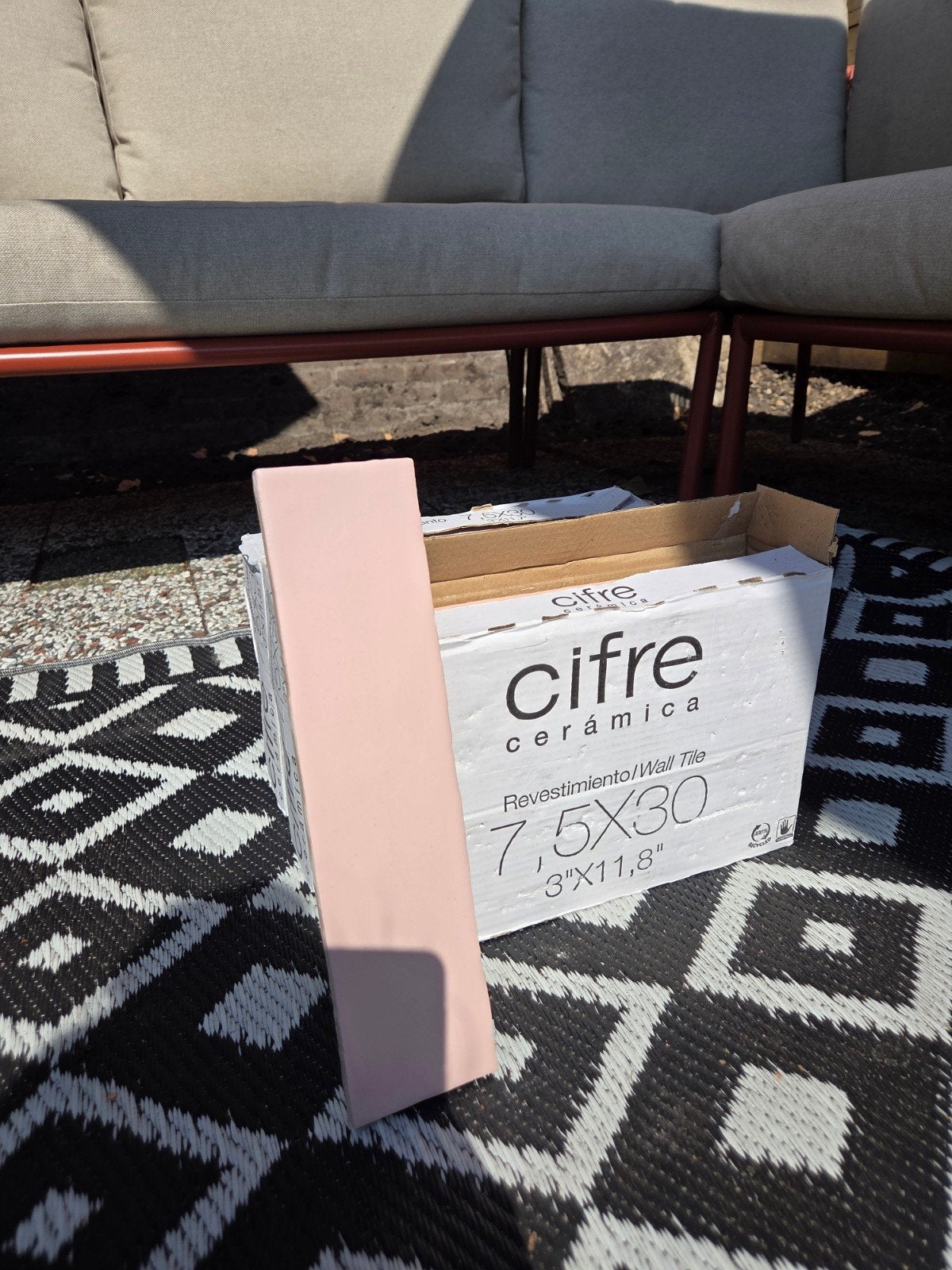 Cifre Ceramica Mat Roze Wandtegels 7,5x30cm (3 dozijn), Ophalen, Nieuw, Minder dan 20 cm, 20 tot 40 cm