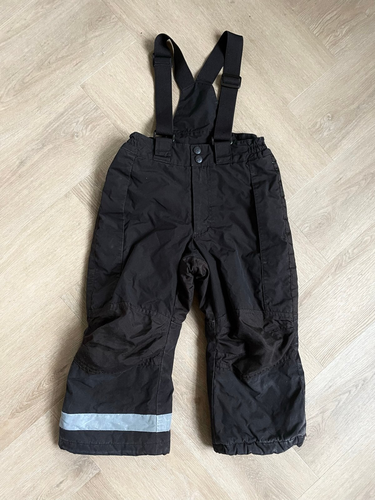 Zwarte kinder skibroek met bretels maat 98, Kinderen en Baby's, Verzenden, Zo goed als nieuw, Jongen of Meisje, Broek