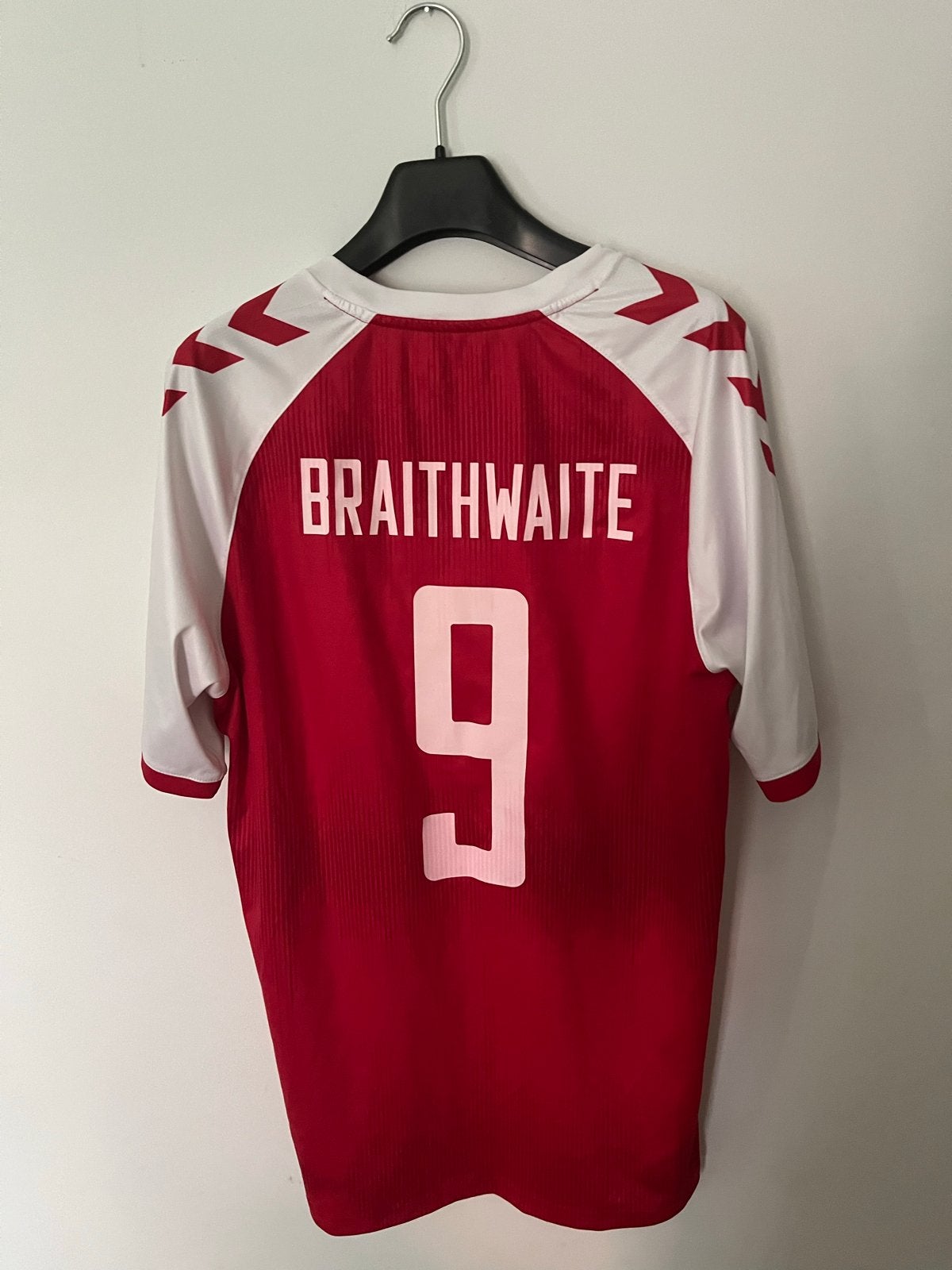 Denemarken voetbalshirt - Braithwaite #9 - Maat XL, Maat XL, Ophalen of Verzenden, Gebruikt, Shirt