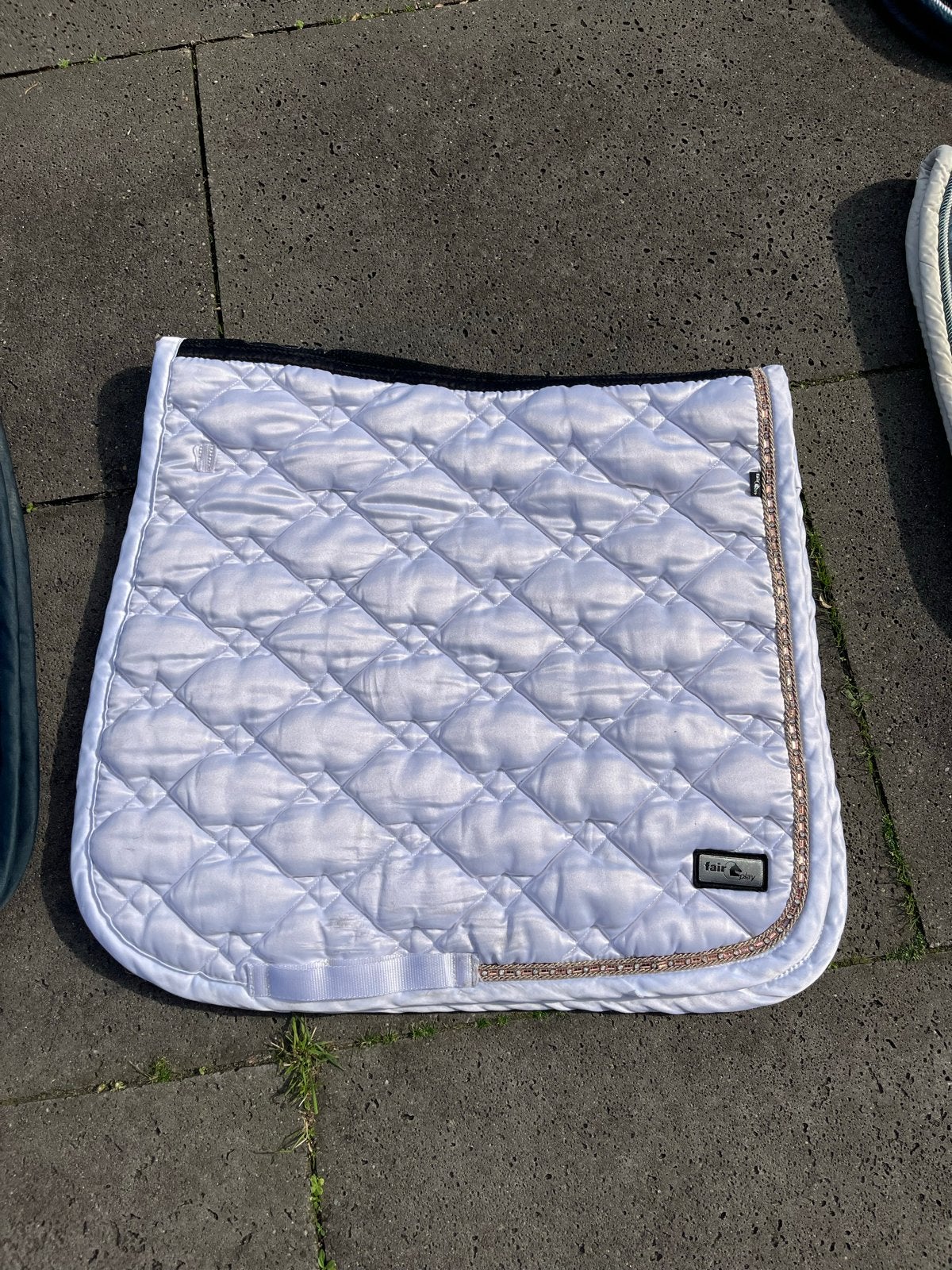 Wit dressuurdekje met Rosé randje maat Full, Dieren en Toebehoren, Full (L), Wit, Ophalen of Verzenden, Zo goed als nieuw