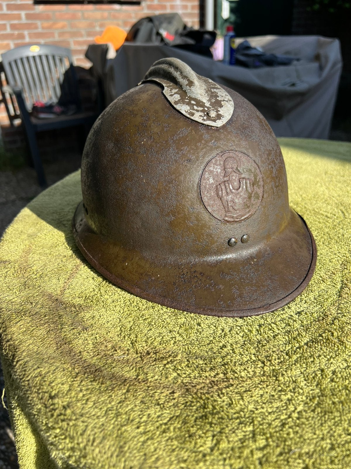 Franse Adrian helm WW2, Ophalen of Verzenden, Landmacht, Helm of Baret