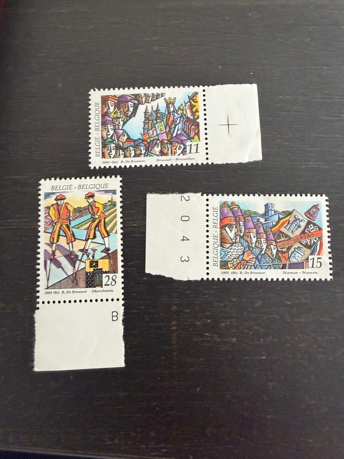 Belgische postzegels 1993 - Brussel, Merchtem, Namen, Met stempel, Frankeerzegel, Ophalen of Verzenden, Gestempeld