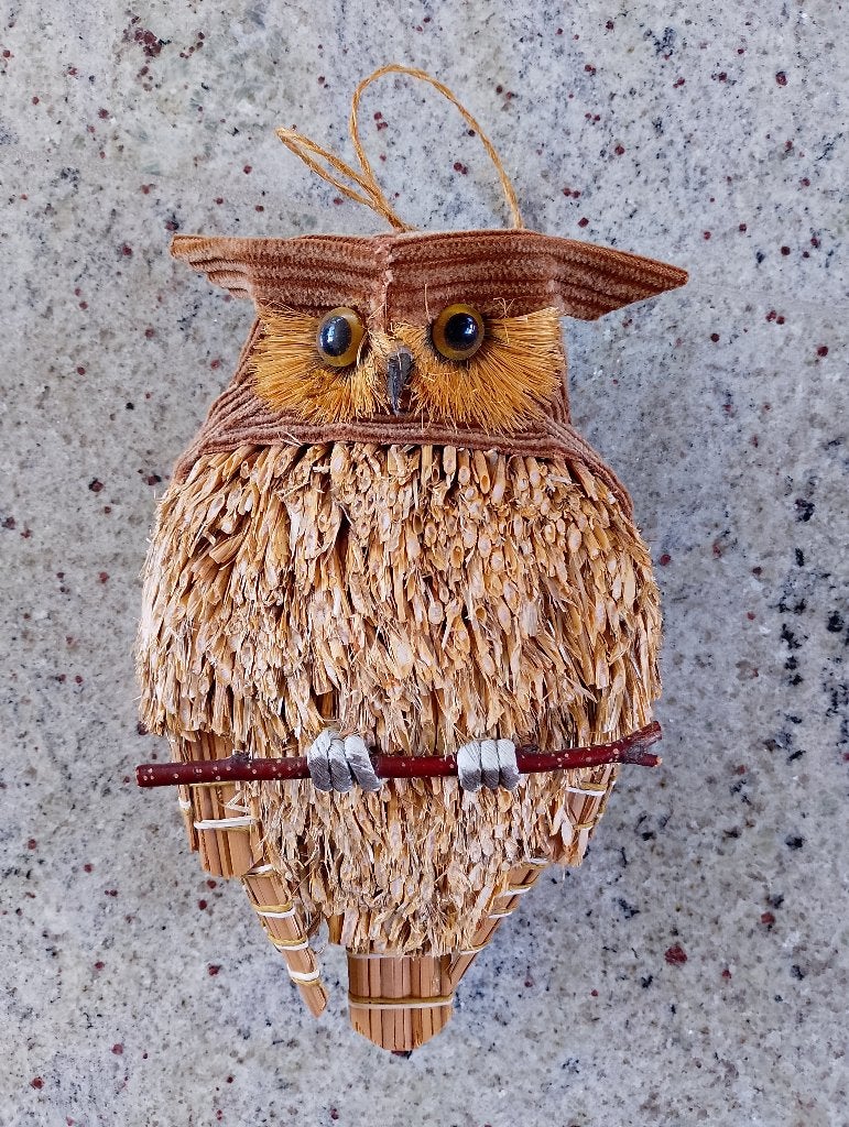 Grote hangende uil lichtbruin, Ophalen of Verzenden, Gebruikt