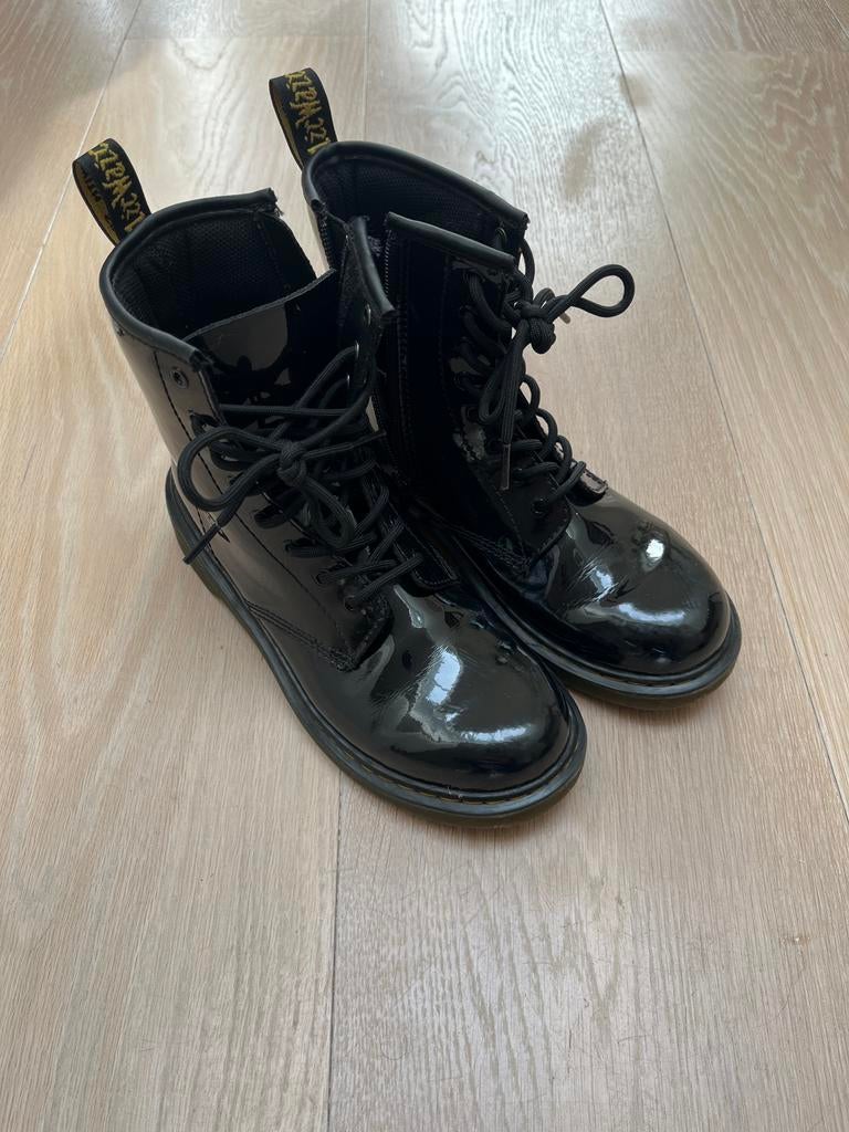 Zwarte lakleren Dr. Martens laarzen, Kleding | Dames, Schoenen, Zwart, Lage of Enkellaarzen, Ophalen of Verzenden, Zo goed als nieuw