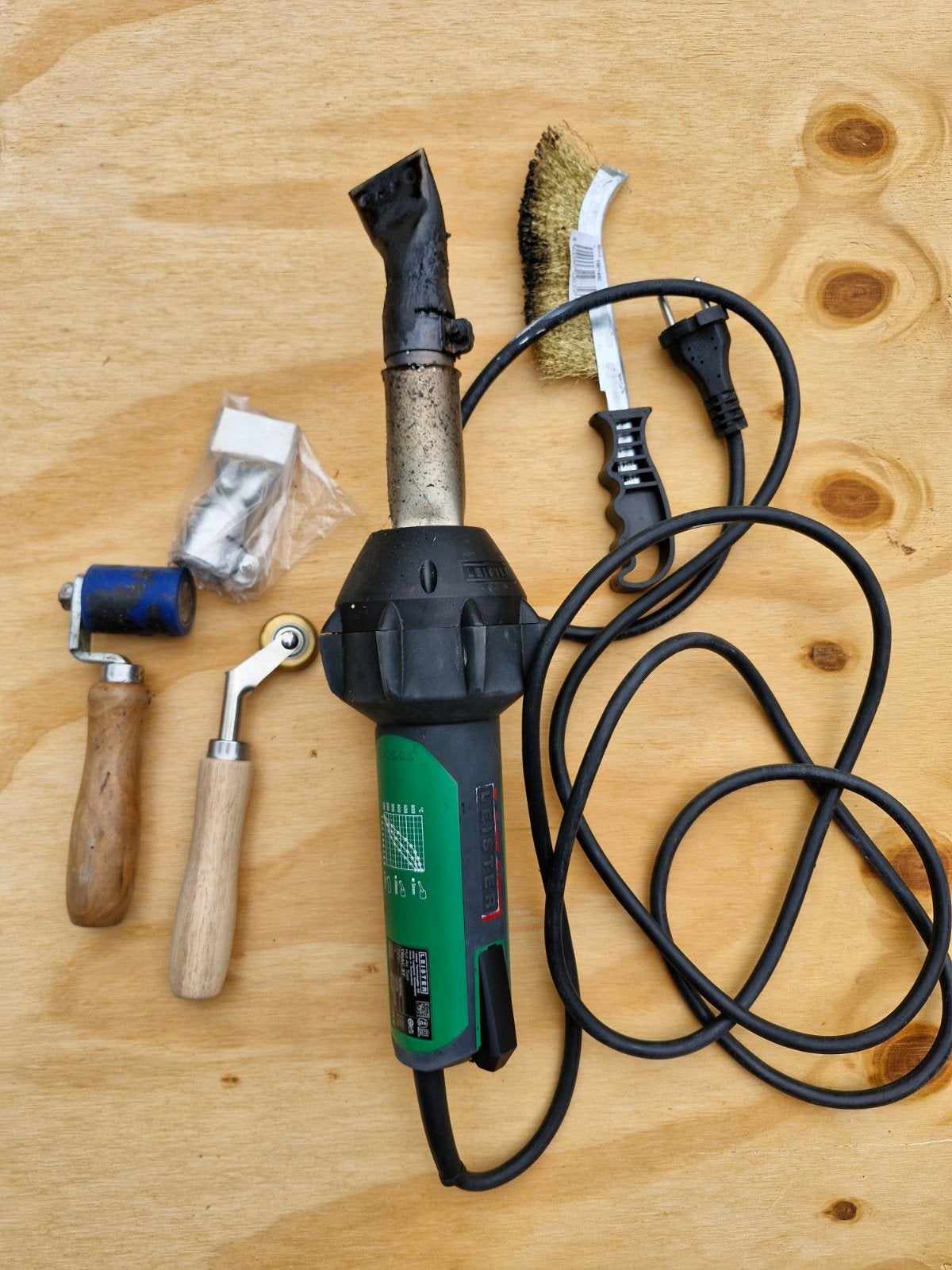 Leister Triac ST hetelucht lasapparaat met accessoires, Ophalen of Verzenden, Gebruikt