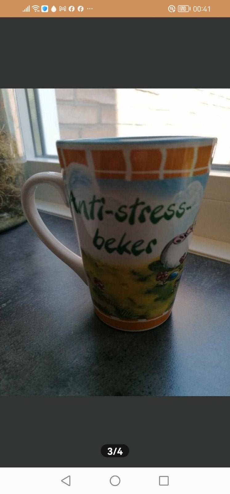 Nieuw : Anti-stress beker - vrolijke mok met leuke print, Ophalen of Verzenden, Steen/keramiek, Meerkleurig, Overige typen