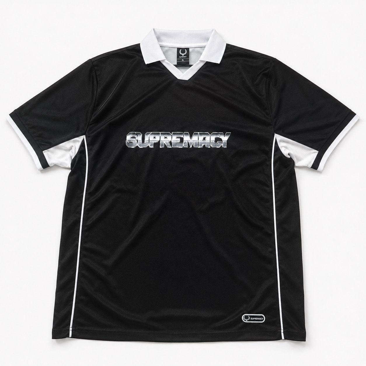 Supremacy Hardstyle Soccer T-Shirt Zwart/Wit - Maat XL, Zwart, Ophalen of Verzenden, Zo goed als nieuw, Maat 46/48 (XL) of groter