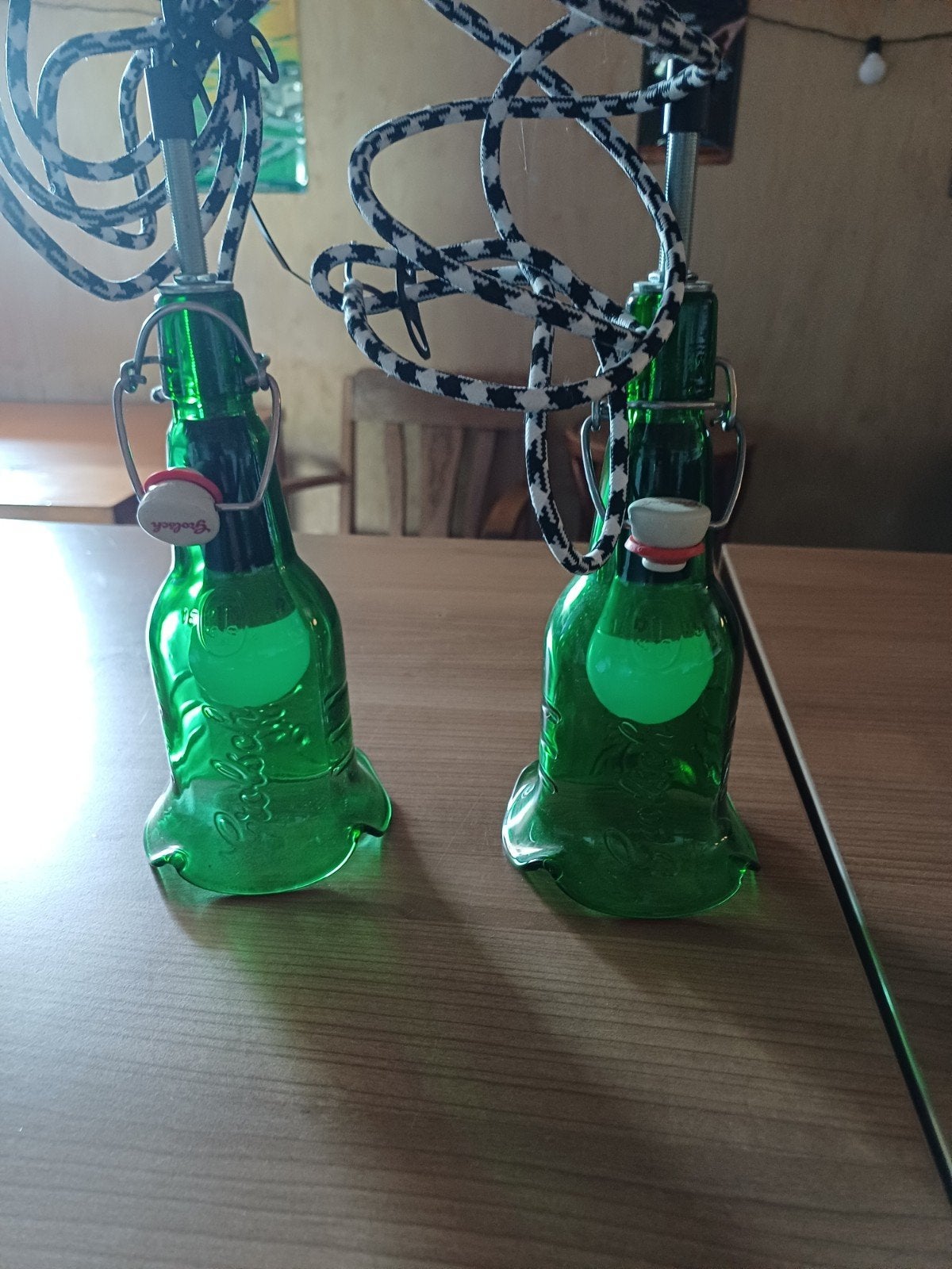 2 grolsch beugel hanglamp, Ophalen of Verzenden, Zo goed als nieuw