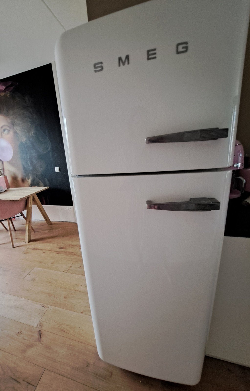 smeg koelkast met vriesvak 1 jaar oud met factuur, 200 liter of meer, Ophalen, Zonder vriesvak, 160 cm of meer
