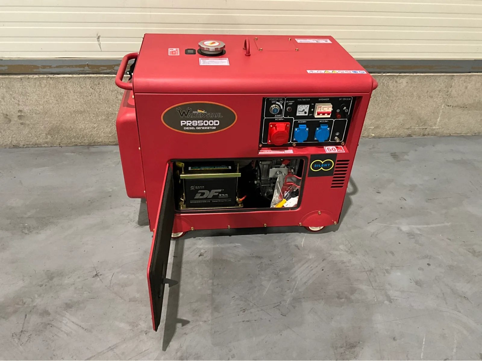 NIEUW Walter Stahl PR8500D Diesel Generator, Ophalen, Elektrisch startend, Dieselolie, Zo goed als nieuw