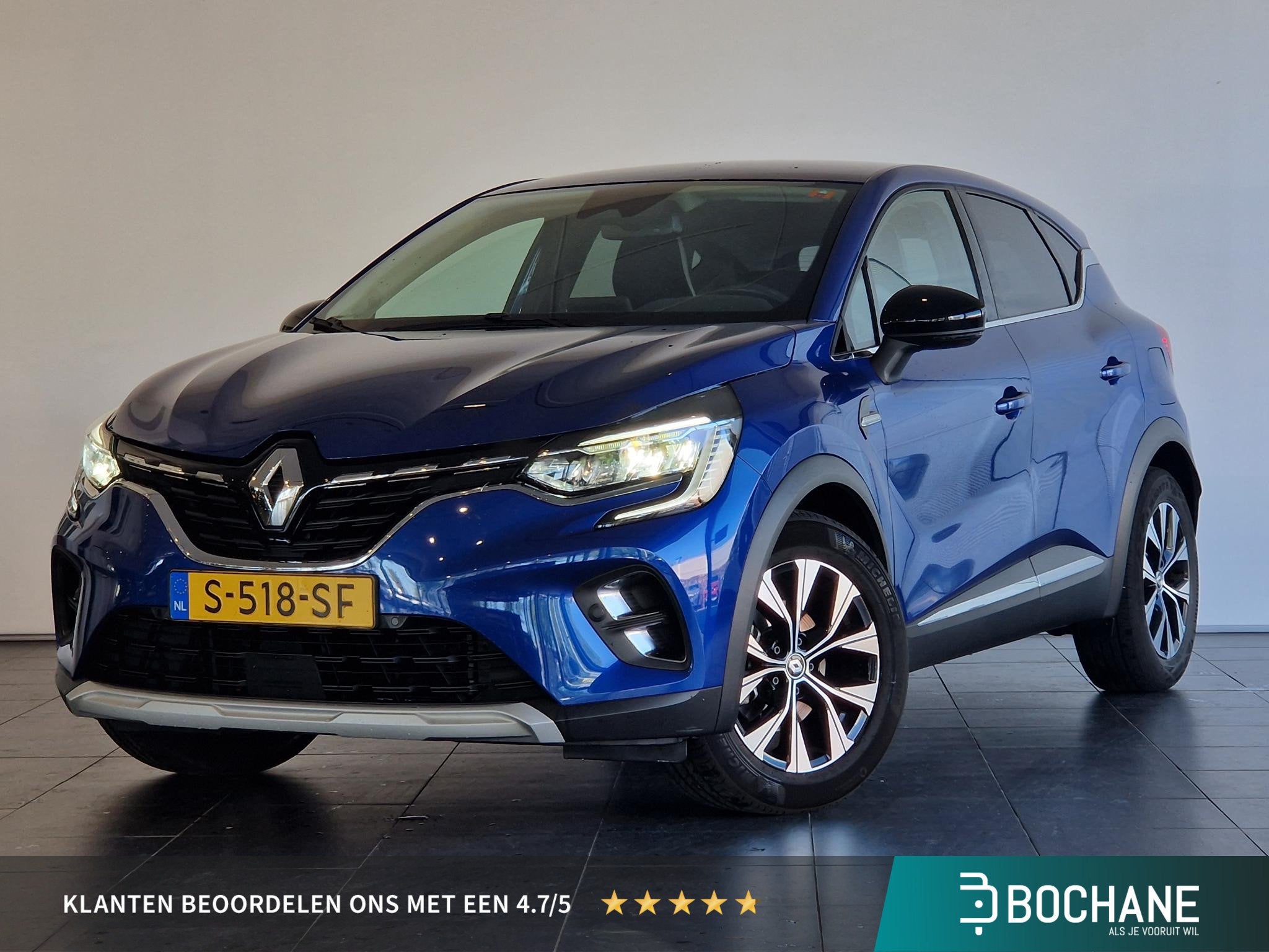 Renault Captur E-Tech plug-in hybrid 160 techno | 1E EIGENAA, Auto's, Gebruikt, Met garantie (alle), Blauw, Leder en Stof